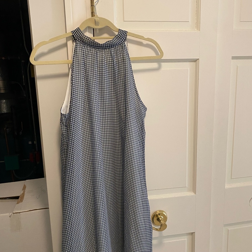 Buttons (Anthropologie) Blue and White Checkered Summer Casual Dress